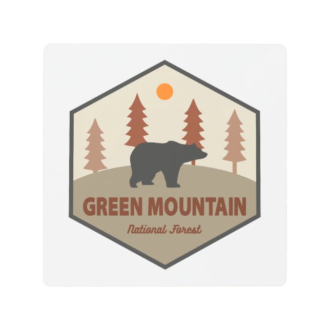 Green Mountain National Forest Bear Metal Print (Front)