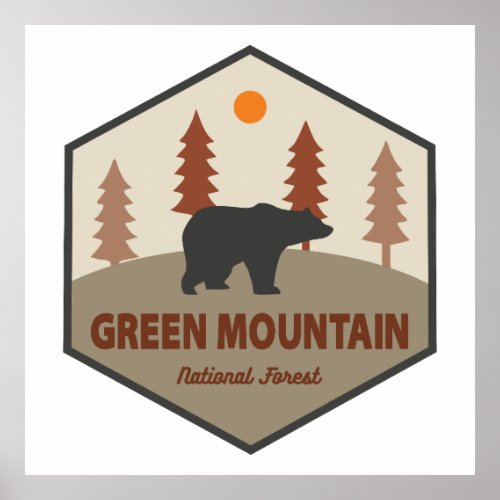 Green Mountain National Forest Bear Poster