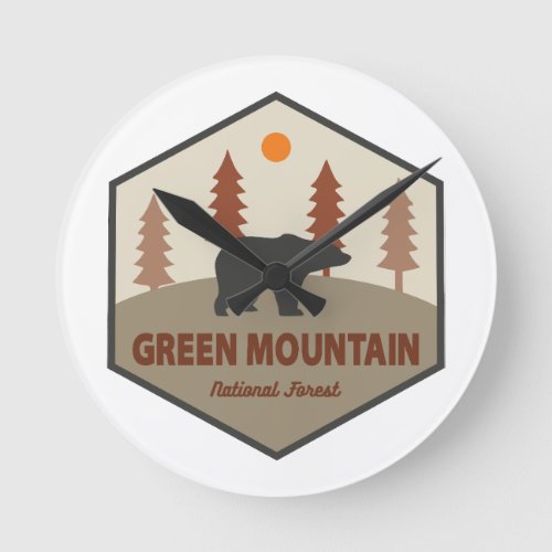Green Mountain National Forest Bear Round Clock