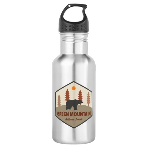 Green Mountain National Forest Bear Stainless Steel Water Bottle