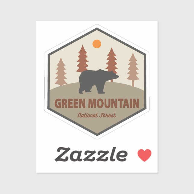 Green Mountain National Forest Bear Sticker (Sheet)