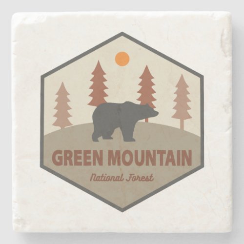 Green Mountain National Forest Bear Stone Coaster