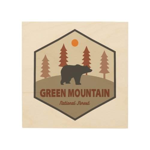 Green Mountain National Forest Bear Wood Wall Art