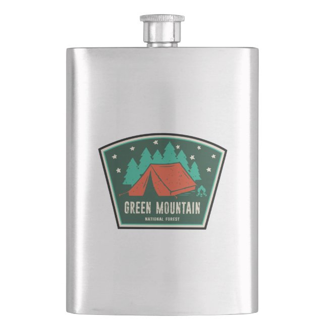 Green Mountain National Forest Camping Flask (Front)