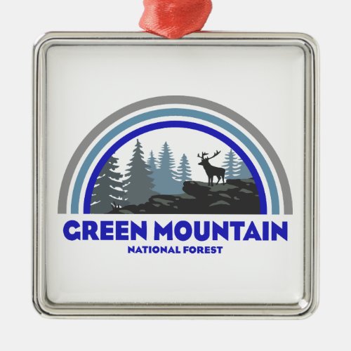Green Mountain National Forest Rainbow Deer Metal Ornament