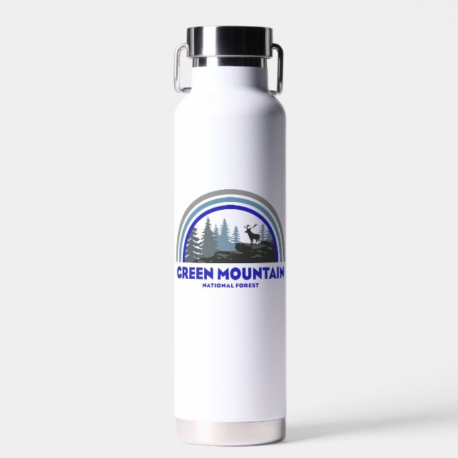 Green Mountain National Forest Rainbow Deer Water Bottle (Front)