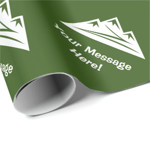Green mountain peak logos personalized wrapping paper