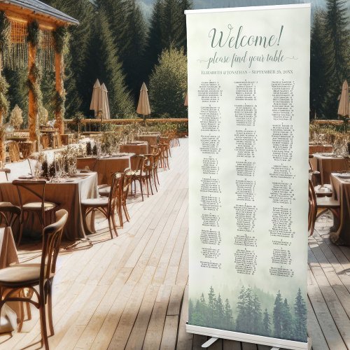 Green Mountain Pines Alphabetical Seating Chart Retractable Banner