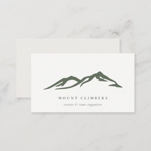 Green Mountain Sketch silhouette Climbing Camping Business Card