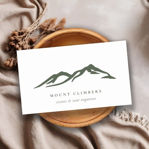 Green Mountain Sketch silhouette Climbing Camping Business Card