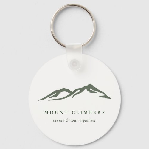 Green Mountain Sketch Silhouette Climbing Camping Keychain