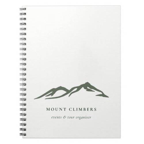 Green Mountain Sketch Silhouette Climbing Camping Notebook