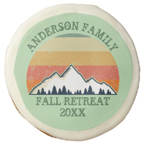 Green Mountain Sunset Forest Family Reunion Party Sugar Cookie