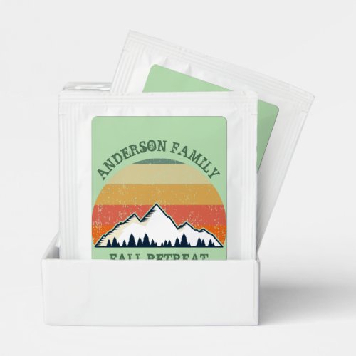 Green Mountain Sunset Forest Family Reunion Party Tea Bag Drink Mix
