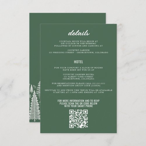 Green Mountain Wedding Enclosure Card