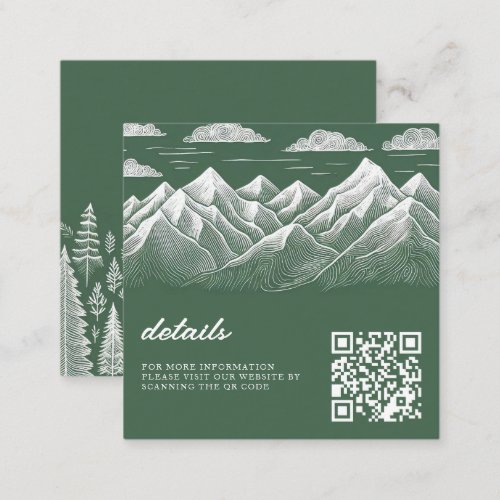 Green Mountain Wedding Enclosure Card