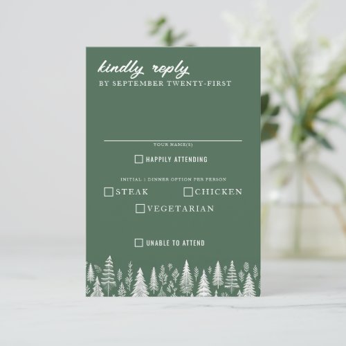 Green Mountain Wedding Food Choices RSVP Card