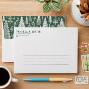 Green Mountain Wedding Invitation Envelope