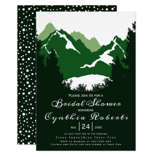 Adventure Mountain Forest Bridal Shower Invitation