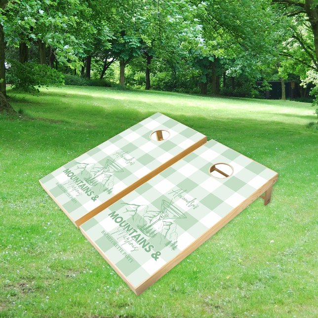 Green Mountains and Martinis Bachelorette Cornhole Set (Creator Uploaded)