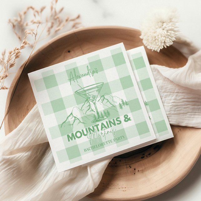 Green Mountains and Martinis Bachelorette Napkins (Creator Uploaded)