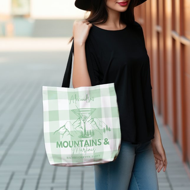 Green Mountains and Martinis Bachelorette Tote Bag (Creator Uploaded)