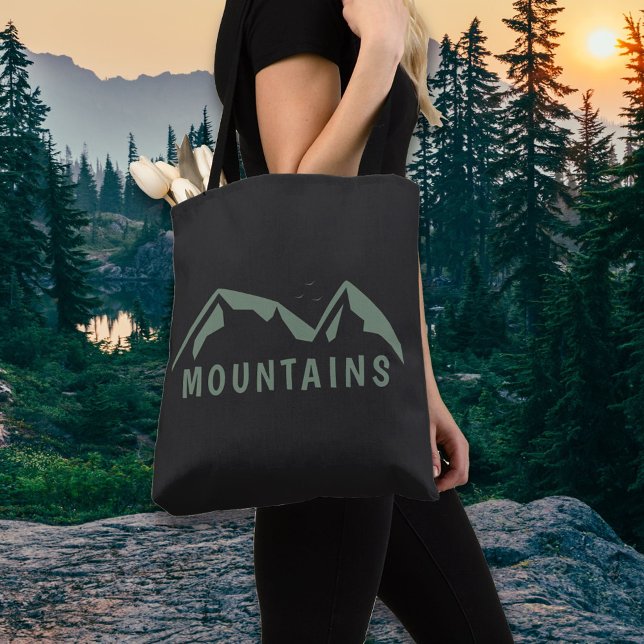Green Mountains Black Tote Bag (Green Mountains Black Tote Bag)