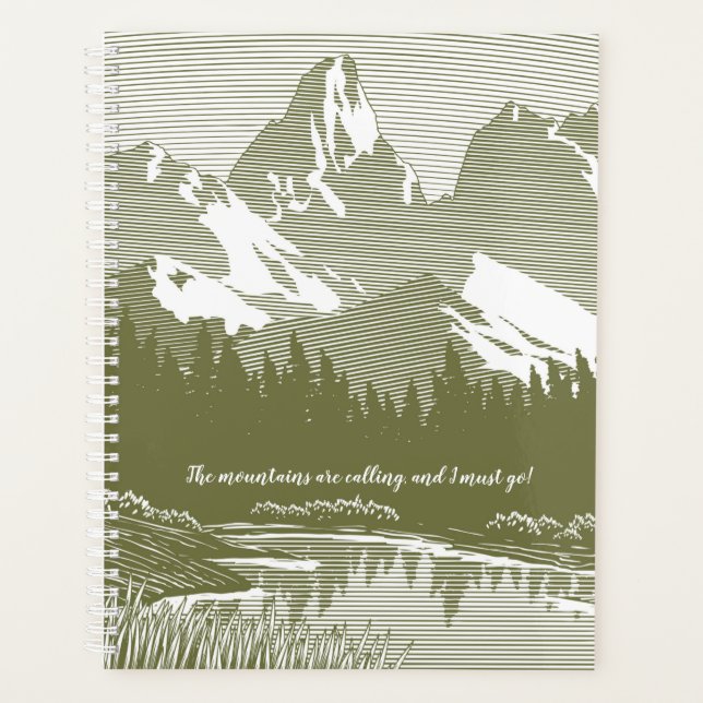 Green Mountains Design Weekly/Monthly Planner (Front)