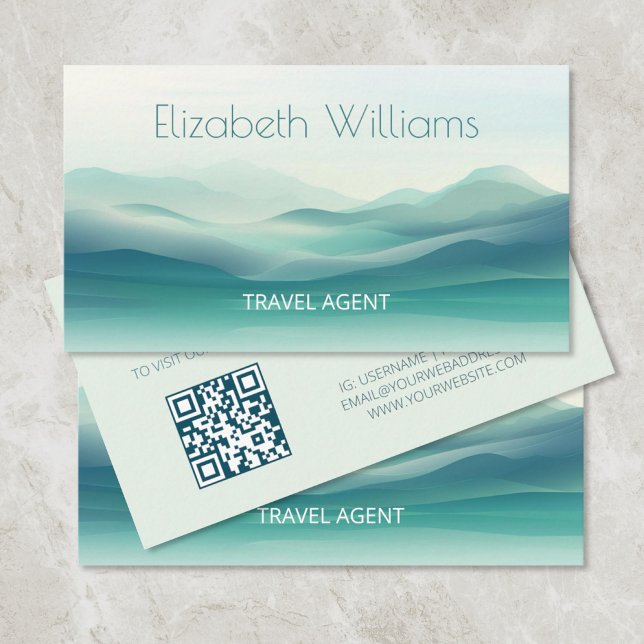 Green Mountains Travel Agent  | QR Code Business Card (Creator Uploaded)