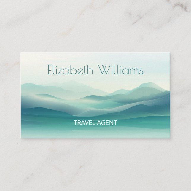 Green Mountains Travel Agent  | QR Code Business Card (Front)