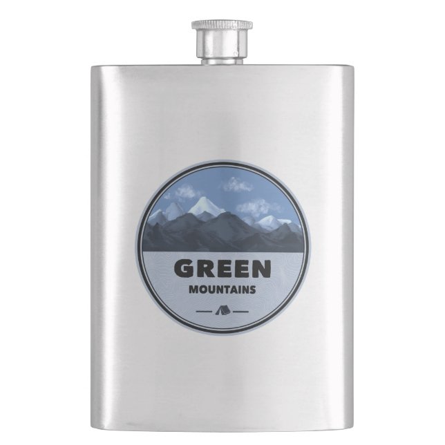 Green Mountains Vermont Camping Flask (Front)