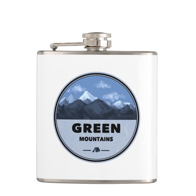 Green Mountains Vermont Camping Flask (Front)