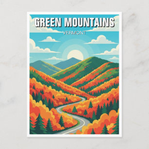 Green Mountains Vermont Fall Foilage Postcard