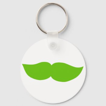 Green Moustache Keychain by RenImasa at Zazzle