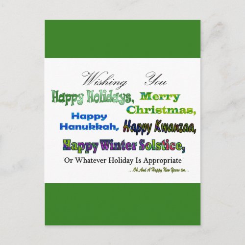 Green Multi holiday greetings