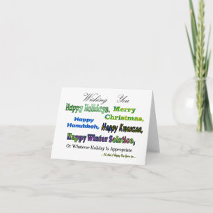Green Multi holiday greetings Card