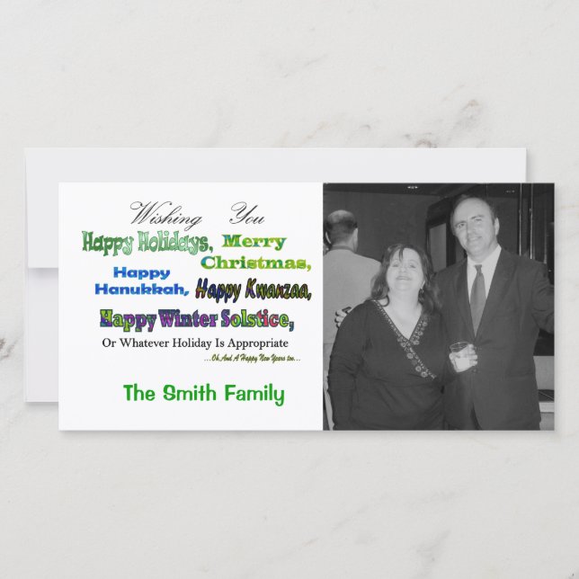 Green Multi holiday greetings Card (Front)