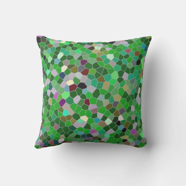 GREEN Multicolored Garden Pattern  Outdoor Pillow (Back)