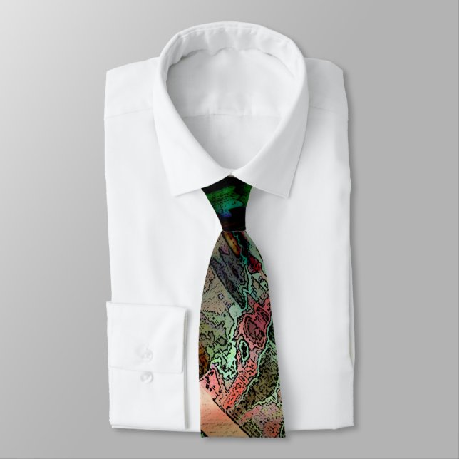 Green Multicolored Tie (Tied)