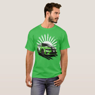 Green Muscle Car Turbo Sports Race Car T-Shirt