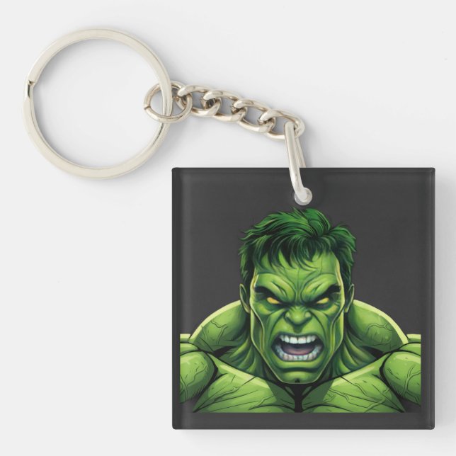 Green Muscular Creature Keychain (Front)