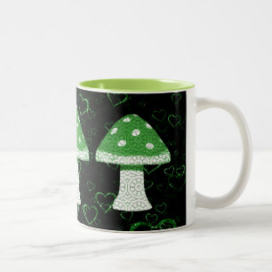 Green Mushroom Two-Tone Coffee Mug