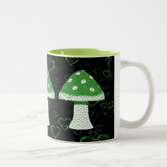 Green Mushroom Two-Tone Coffee Mug (Right)