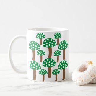 Green Mushrooms Pattern