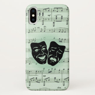Green Music and Theater Greek Masks iPhone X Case