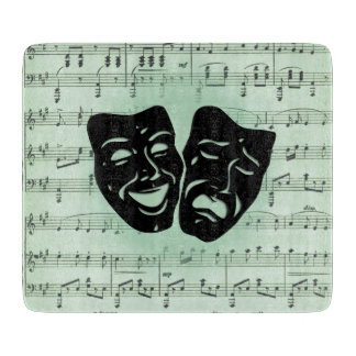 Green Music and Theater Greek Masks Cutting Board