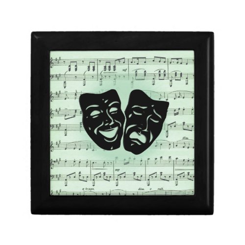 Green Music and Theater Greek Masks Gift Box