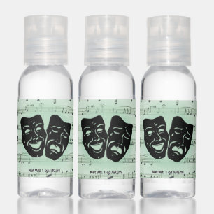 Green Music and Theater Greek Masks Hand Sanitizer