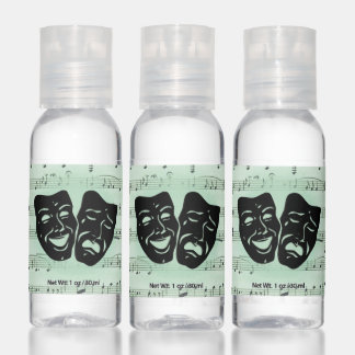 Green Music and Theater Greek Masks Hand Sanitizer