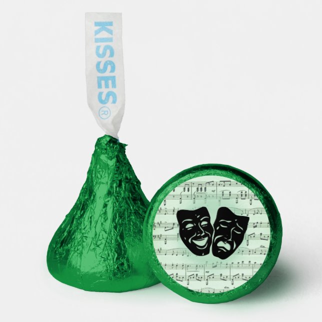 Green Music and Theater Greek Masks Hershey®'s Kisses® (Front)